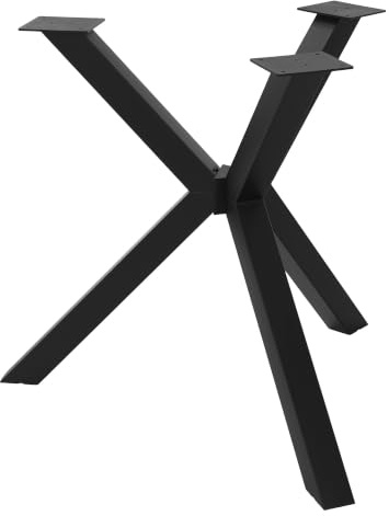 ML-Design Bordsben i Metall Svarta, Väderbeständigt Bordsunderrede för Utomhusbruk, Bordsstativ i X-Form av Stål, Möbelfötter för Matbord, Skrivbord, Arbetsbord och Köksbord Ø 94,5 x 73 cm