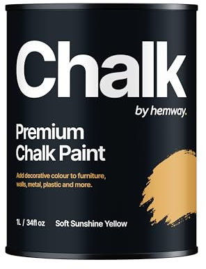 Hemway - Premium Chalk Paint - Soft Sunshine Yellow 1 L | Chalky Matt Shabby Chic Finish for Interior Furniture & Walls | Quick Dry & 1 Coat