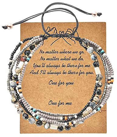 Boho Anklet Braided Beaded Ankle Bracelets for Women Beach Summer Plus Size Adjustable Draw String for Women, 11 Inches, Crystal, crystal