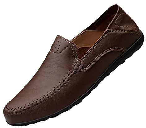DSKK Mocassin Homme Cuir Penny Loafers Conduite Bateau Chaussures Respirant d'affaires Oxfords Ville Casual Souple Chaussons (41,4#,Système Taille Chaussures EU,Numérique,Masculin,Adulte,Moyen)