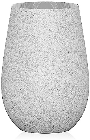 Stölzle Lausitz Longdrinkglas Stones Set om 6 – 465 ml Matt Grå Stenlook – Glas för Vatten, Juice & Drinkar – Hållbart & Blyfritt Glas – Tål Maskindisk och Har Hög Slagtålighet
