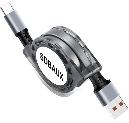 SDBAUX USB C Cable Fast Charging 1M, QC 3.0(3A) USB A to USB Type C Retractable Charger Cord, for iPhone 17/16/15 Series, iPad Air/Pro, Samsung Galaxy S25 S24 Ultra, LG, Sony, Huawei, Moto,Switch