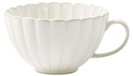 FülleMore 500 ml Kaffeetasse aus Keramik einzigartige Müslitasse mit Henkel Teetasse Glasur Steingut Frühstückstasse Bürotasse für Kaffee Kakao Cappuccino Latte Müsli (Weiß)