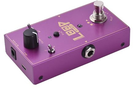 Btuty Guitar Loop Effector Loop Recording Effects Pedal Recording Storage/3 Gear Speed DC 9V 6.35mm Input/Output Interface Electric Guitar Loop Effects Pedal with Multifunctional Footswitch