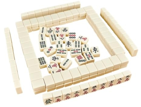 Mahjong Mah Jongg Kinesisk Mahjong 144 Numrerade Traditionella Kinesiska Mahjong-spel Med Förvaringsväska Mahjong Kostym(40mm)