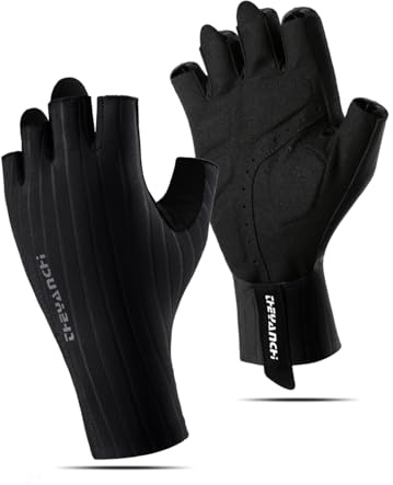 EXCEREY Half Finger Anti Slip Shock-Absorbing Wear-Resistant Cyling Bike MTB Racing Gloves for Adult Climbing Riding Outdoor Sports（Black, Size M）