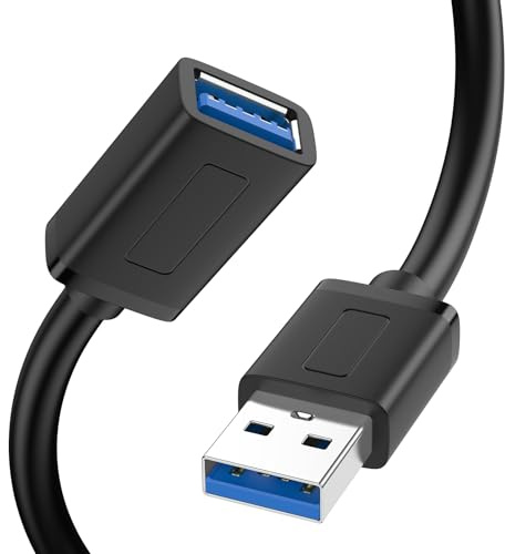 Vancle USB 3.0 förlängningskabel 1 m, A-kontakt till A-uttag USB-förlängningskabel, (bakåtkompatibilitet med USB 2.0/1.1), för kortläsare, skrivare, skanner, tangentbord, möss etc