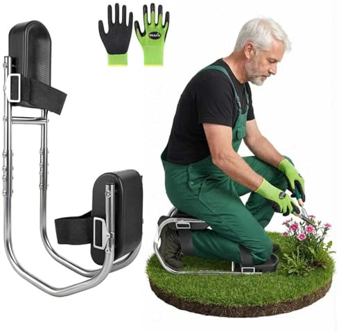 Orifesio Panca al ginocchio per giardinaggio con funzione di seduta, comfort al ginocchio per giardinaggio, seduta regolabile per ginocchia, altezza 160 – 195 cm, protezione ginocchio in giardino