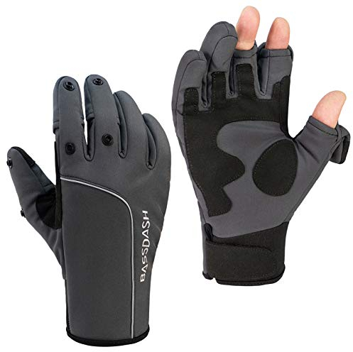 Bassdash WintePro Isolierte Angelhandschuhe wasserabweisend mit Fleecefutter Kaltes Wetter Winterhandschuhe für Männer Frauen Idee für Eisfischen Jagd Fotografie Wandern