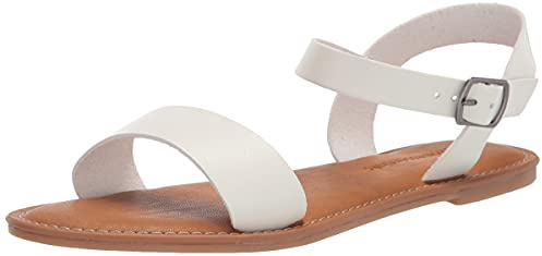Amazon Essentials damsandal med två remmar och spänne, vit, 41 EU bred