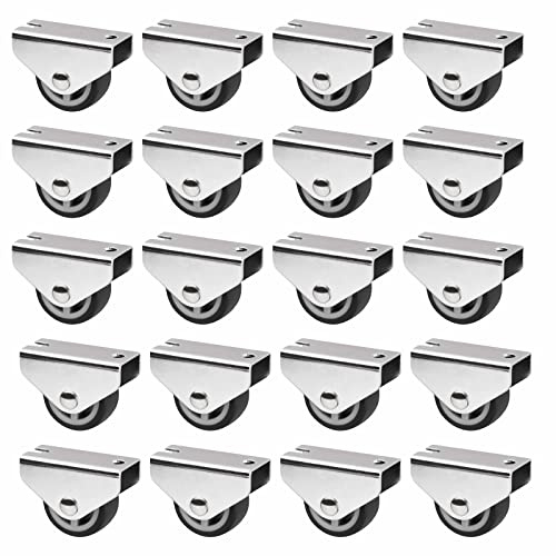 Sotech Passau Set of 20 Box Castors (Diameter 30 mm, for Under-Cabinet Mounting, Dark Grey) Transport Fixed Castors, Quiet and Floor Protection, Ideal for Bed Boxes and Floor Drawers