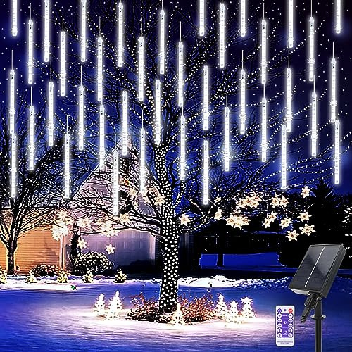 Micacorn Luci Della Pioggia di Meteore, 10 Tubo 240 LED Meteor Solari Luci di Natale con Telecomando, Impermeabile Doccia Pioggia Luci Stringa per Festa di Nozze Decorazione All'aperto