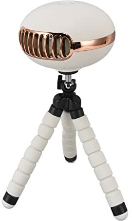Ventilador Portátil para Cochecito De 3W, Ventilador Personal De Mano De 3 Velocidades, Ventilador De Refrigeración con Trípode Flexible con Batería USB para Cinta De Correr Y Carrito De Golf(Blanco)