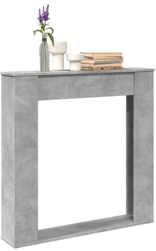 Homgoday Bordure de cheminée - Console de cheminée - Cadre de cheminée - Boîtier de cheminée décoratif - Décoration d'intérieur - Cheminée décorative pour salon - Gris béton - 100 x 20 x 100 cm