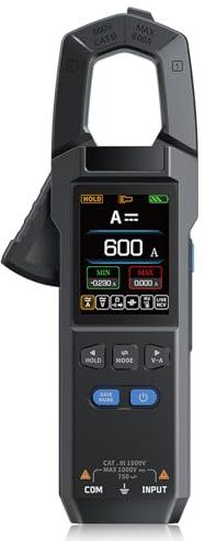 DewinLVD Pinza Amperimetrica, Multímetro Digital Profesional 10000 Cuentas Voltímetro con Iluminación LED Amperímetro Medidas de Resistencia Capacitancia Tensión Corriente Frecuencia Diodos