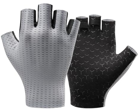 ROCKBROS Guantes Ciclismo Medio Dedo Ligro Transpirable Guantes Deportivos Hombre Mujer para Bicicleta Carretera MTB Deportes