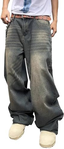 Pantalon en Jean Large pour Homme, Style Hip-hop, Baggy, années 2000, décontracté, Coupe Ample, Pantalon Long, Streetwear