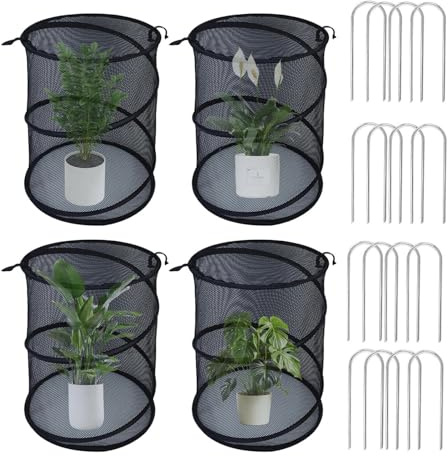 Zuasdvnk Mesh Plant Covers for Outdoors, Pop out Plant Protector Mesh, Foldable Cage Animals Barrier Fly-Proof Guard for Blueberry Bushes Vegetables Fruits Flowers