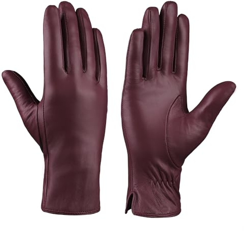 Gants en cuir pour Femme Gants thermiques hiver chauds doublés de cachemire écran tactile