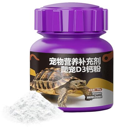 Polvere Calcio Rettili - Integratore Rettili con Vitamina D3 | Polvere Nutrizione Animale | Cibo Quotidiano Rafforzamento Osseo per Drago Barbuto Gecko Leopardo Tartaruga Lucertola Grandi Razze (80g)