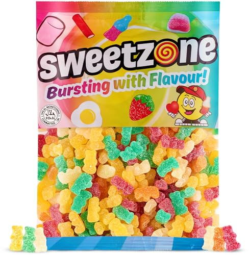 Sweetzone Sour Bears 1kg Halal Bag | Sour gummy bears, Halal fizzy soft sweets, bulk 1kg bag, party pick and mix, tangy candy for kids and adults