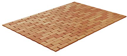 Bath Mat- Natural Wooden Non-Slip Roll Up Lattice Design Mat for Indoor or Outdoor Bathtub, Shower, Sauna, Hot Tub by Lavish Home