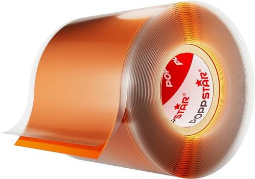 Poppstar självförseglande silikontejp, 3m x 50mm, isoleringstejp och tätningstejp (vatten, luft), orange, 1 rulle