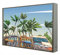 Quadro con cornice in legno laccato bianco illuminato con luce led isola tropicale