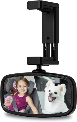Espejo de coche para bebé: monitorea fácilmente a bebés y mascotas en el asiento trasero con el espejo trasero del asiento del coche, amplio campo de visión, espejo trasero de coche de bebé para todos
