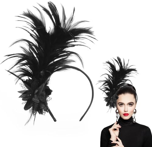 Cerioll Fjäder Hårsmycke Diadem, 1920-Tals Fascinator Huvudbonad För Kvinnor, 20-Tals Pannband Fjäder Hårband, Färgglad För Fest Bröllop Middag