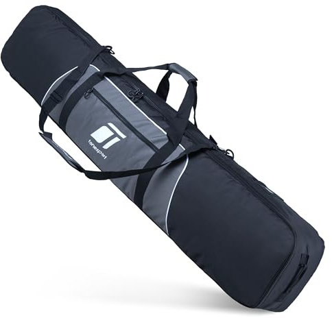 Tonesport Snowboardtasche für Flugreisen – Gepolsterte Snowboardtasche – wasserdichte und vollständig gepolsterte Snowboard-Reisetasche zum Fliegen – bis zu 165 cm Snowboards – Tiefschwarz