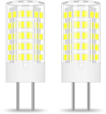 BROLSKUN Gy6.35 LED Ersatz für Halogen 12V JC Bipin Sockel 40W 50W Stiftsockellampe Led Leuchtmittel Weiß Licht 4W Klein Birne Led Steckbirnen 6000K 2er-Pack