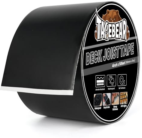 TAPEBEAR Cinta de Butilo Impermeable Autoadhesiva 100mmx15m, Cinta de Butilo para Reparación, Sellador Adhesivo Fuerte Extra para Cubiertas de Madera, Costuras
