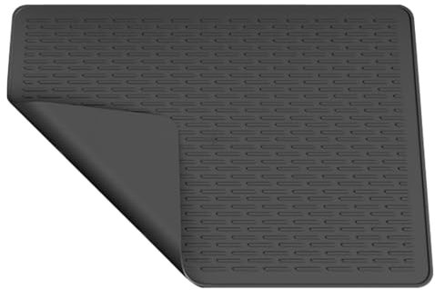 Induction Hob Protector Mat, Black Silicone Stove Top Cover, Foldable Hob Covers, Cooktop Scratch Protector, Heat Resistant Gas Stove Cover, Dish Drying Mat for Kitchen Induction Hob Stove Counter