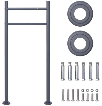 SCHARTEC Soporte para buzón, color antracita SBS-2, soporte de pie, color plateado