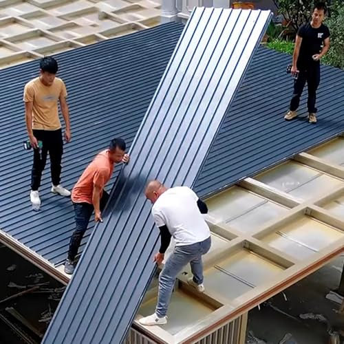 Onduline per Coperture Tettoie Pannello di Sostituzione del Tetto del Gazebo Larghezza 1 M, Pannelli Isolati del Soffitto In Metallo Ondulato per Serra Patio Balcone Copertura Pollaio, Impermeabile(L