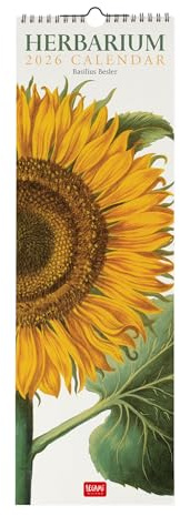 Legami - Calendario da Parete 2026, Herbarium, Calendario da Muro Piccolo, 12 Mesi e Planner Annuale, in 6 Lingue, Spazio per Note, Segni Zodiacali, Festività Internazionali, 16 x 49 cm