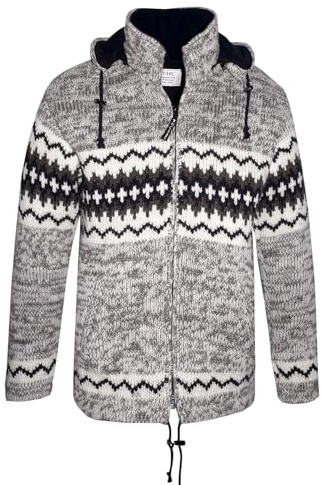 THC Natural Line Cárdigan de lana de oveja noruega gris jaspeado 608 | lana de oveja | chaqueta de punto | chaqueta de lana de oveja | chaqueta de lana de oveja | chaqueta exterior, gris, XL