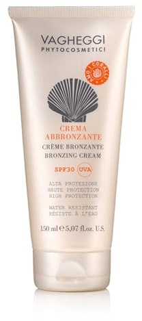 Vagheggi Crema Solare SPF 30+ per Pelli Molto Chiare e Sensibili – Protezione Efficace Water Resistant, Antisabbia, Eco-Friendly, Nickel Tested, Senza Alcool, Parabeni e Paraffina – 150 ml