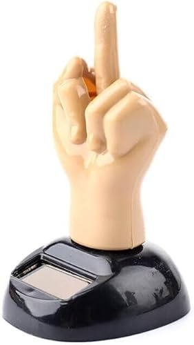 Car Dashboard Solar Powered Mid Finger Shaking Dancing Figure Decorative Figures Playsets, 3D Figurine Desk Solar Dancing Figurines, Dashboard Bobbleheads, Middle Finger Duck, Solar Power Kits