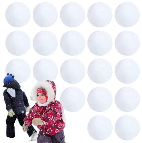 Falska snöbollar - 20 stycken snöbollstridsspel | Realistiska konstgjorda snöblad för vinter juldekorationer | Ergonomisk hantering för barn och vuxna,