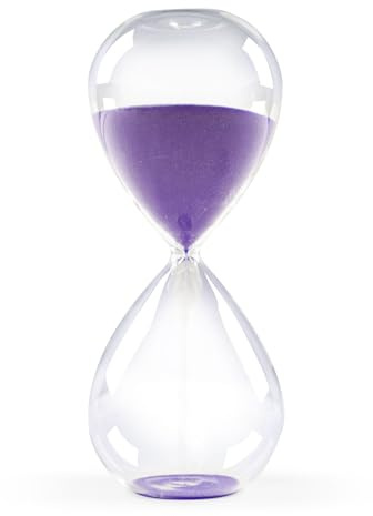 GNEGNI LIFE Reloj de arena, reloj de arena de 60 minutos, arena morada, relojes de arena decorativos, 1 hora, grandes relojes de arena para cocina, hogar, escritorio, aula, oficina, decoración de
