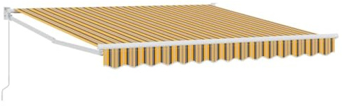 KPWENFBSL Toldo con brazo articulado retráctil multicolor 350 x 250 cm, toldo de manivela con marco de aluminio y tela de poliéster, dispensador de sombra manual para terraza, balcón y jardín