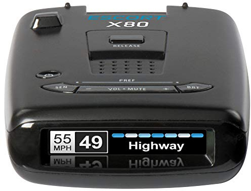 Escort X80 Laser Radar Detector - Extreme Long Range Early Alert Protection, False Alert Filter, Multi Color OLED Display, Crystal Clear Voice Alerts, Live Crowd Sourcing, Black