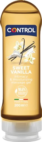 Control Gel Madagascar Sweetness 2en1 - Gel de Masaje Corporal con Aroma a Vanilla - 200 ml - Base acuosa - Compatible con Preservativo - Hidratante - Hipoalergénico - Sin azúcar