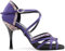 Portdance Damen Tanzschuhe PD800 Pro - Satin Purple/Glitzer - 7.5 cm Slim [EUR 37]