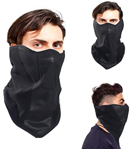 Omenex Balaclavas,Windproof Adjustable Stable Earloop Half Face Mask Neck Gaiter,Breathable Area for Snowboard Ski Camping Motorcycle Cycling Bike Hiking Skateboard Skull(Long Neck Style)