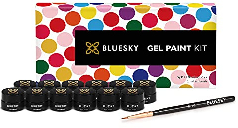 Bluesky Gel Paint Kit, Includes x 12 Gel Paints for Nail Art, Gel Polish for Nail Art