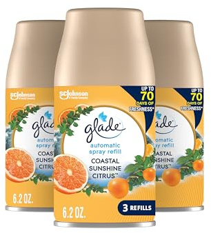 Glade Automatic Spray Refill, Air Freshener for Home and Bathroom, Coastal Sunshine Citrus, 6.2 Oz, 3 Count