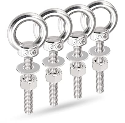 Lifting Shoulder Eye Bolts, Ekunbuy Screw Bolt 304 Stainless Steel Heavy Duty Lifting Ring Threaded Eyebolts with Washers and Nuts for Indoor Outdoor